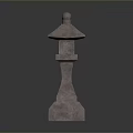 Traditional Stone Lantern Garden Ornament With Decorative Base And Carved Design