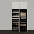 Modern Wine Cooler Cabinet With Multiple Shelves And Wine Bottles Storage
