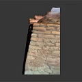 Ancient Brick Wall Ruin Structure With Earth Tone Bricks And Historical Architectural Details 3d model