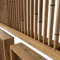 Wooden Room Dividers With Vertical Slats And Natural Wood Texture Designs