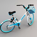 Silver And Blue Urban Commuter Bicycle With Front Basket Rear Light And Lightweight Frame