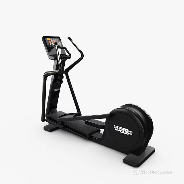 Modern Elliptical Sports Trainer with LCD Display and Comfortable Handles for Home Gym Workouts 3d model 