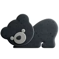 Gray Kids Bed With Bear Head Shaped Soft Upholstered Headboard Mattress Pillow And Blanket