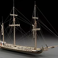 Exquisite Sailing Ship Model With Three Masts And Fine Details 3d model