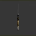 Purple And Golden Decorative Spear 3D Model With Elaborate Handle And Sharp Tip
