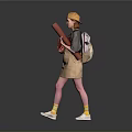 Child Wearing Beige Apron And Hat Holding Books And Scroll Standing