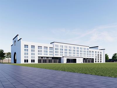 new chinese style factory building huipai factory building 3d model