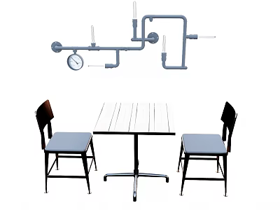 Chair combination table and chair dining table tea table table table 3d model