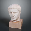 Decorative Marble Base Stand Furniture Supporting Classical White Sculpture Head