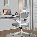 Modern Home Office Desk With Computer Monitor Ergonomic Chair And Minimalist Design