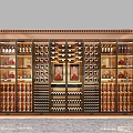 Modern Luxury Wine Cabinet With Glass Doors Metal Frame And Wine Racks