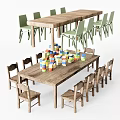 Modern Children's Table and Chair Leisure Table and Chair Dining Table Office Table and Chair Toy Log Table and Chair 3d model