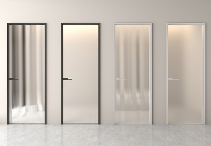 Modern swing door glass door 3d model