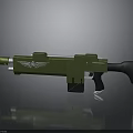 Green Gun With Wing Emblem Black Grip And Metal Parts Design