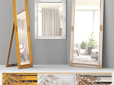 Modern Decorative Mirror Cosmetic Mirror Floor Mirror Full-length Mirror 3d model