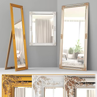 Modern Decorative Mirror Cosmetic Mirror Floor Mirror Full-length Mirror 3d model