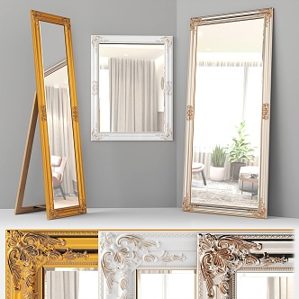 Modern Decorative Mirror Cosmetic Mirror Floor Mirror Full-length Mirror 3d model