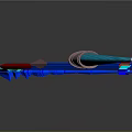 Blue Bow With Crossed Arrows And Colorful Arrowheads On Dark Background