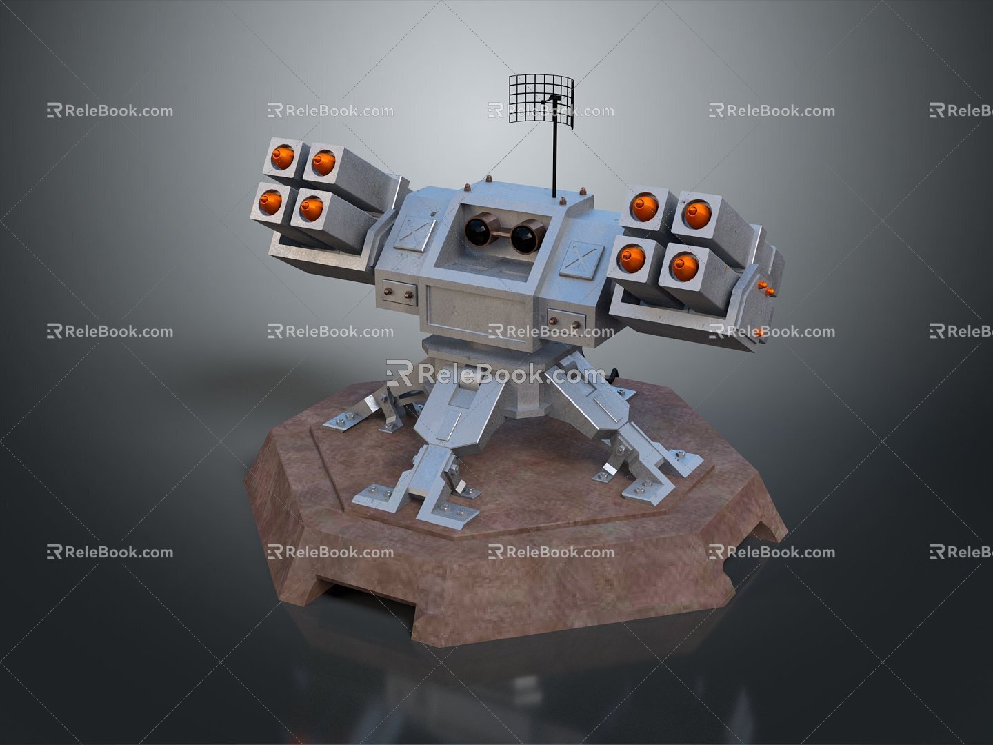 rocket turret anti-aircraft rocket sci-fi anti-aircraft gun rocket tower 3d model