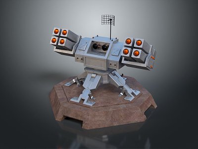 rocket turret anti-aircraft rocket sci-fi anti-aircraft gun rocket tower 3d model