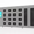 Smart Locker System With Numbered Compartments And Digital Control Panel 3d model