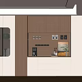 Modern Interior Decorative Cabinet With Wooden White Design Open Shelves Coffee Machine And Decorations