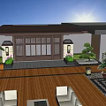 Residential Landscape With Multi Story Building Rooftop Greenery And Parking Area