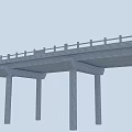 Modern Concrete Bridge With Gray Deck And Circular Railing Ornaments 3d model