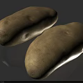 Two Fresh Raw Whole Healthy Potatoes on Gray Surface Natural Vegetables