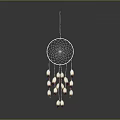 Elegant Dreamcatcher Jewelry With White Circular Web And Hanging Decorative Beads