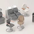 Modern Salon Furniture Collection With Barber Chairs Shampoo Stations And Tool Cabinets