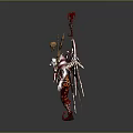 Fantasy Character Design With Red Black Armor Winged Jester Elements And Detailed Decorations