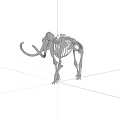 Detailed Mammoth Skeleton 3D Model With Long Tusks And Bone Structure