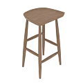 Wooden Bar Stool With Simple Design And Stable Cross Footrests Structure