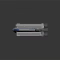 Futuristic Interstellar Spaceship With Blue And White Hull And Dual Blue Lit Engines