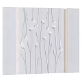 White TV Background Wall with Embossed Flower Patterns and Modern Design