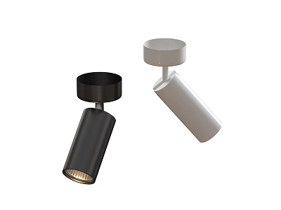 Modern Black and White Downlights and Spotlights with Minimalist Sleek Design 3d model