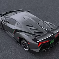 Black Lamborghini Sports Car With Aerodynamic Design Sharp Lines And Large Rear Spoiler