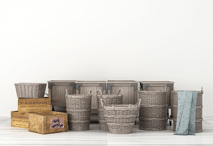 Modern Storage Basket Frame Basket 3d model