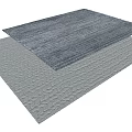 Two Square Rugs with Dark Blue and Gray Woven Textured Patterns 3d model