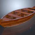 Classic Wooden Boat With Natural Wood Planks And Open Hull Structure Design