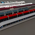 modern high-speed rail high-speed rail maglev train 3d model