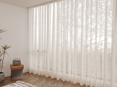 gauze curtain drawing curtain model