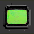 Vintage Panasonic Computer Monitor With Green Screen Display And Retro Design