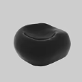 Modern Black Ottoman with Irregular Shape and Smooth Surface on White Background 3d model