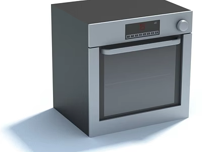 Modern Stainless Steel Kitchen Oven With Digital Display Control Knobs And Glass Door 3d model