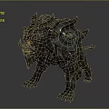 Game Movie Character Mythical Monster With Black Red Armor Glowing Green Eyes Sharp Teeth Claws