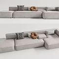 Modern corner sofa multiplayer sofa 3d model