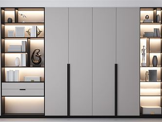 Modern Bookcase Minimalist Bookcase 3d model