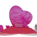 Large Pink Heart Photo Spot with Red Steps and Small Hearts in Shanghai
